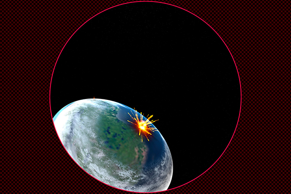 Meteorite falling to Earth