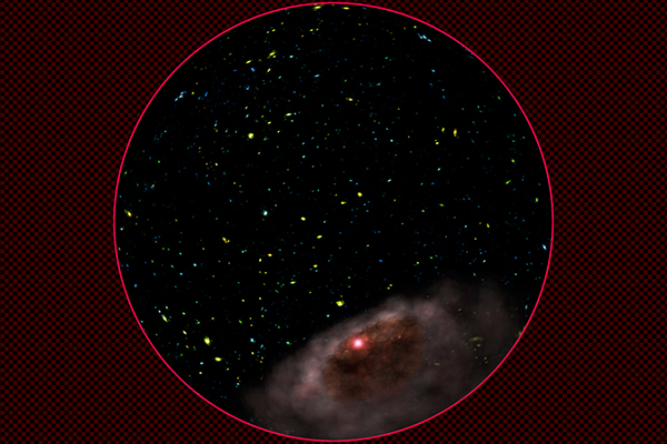 Birth of a new galaxy (dark center)