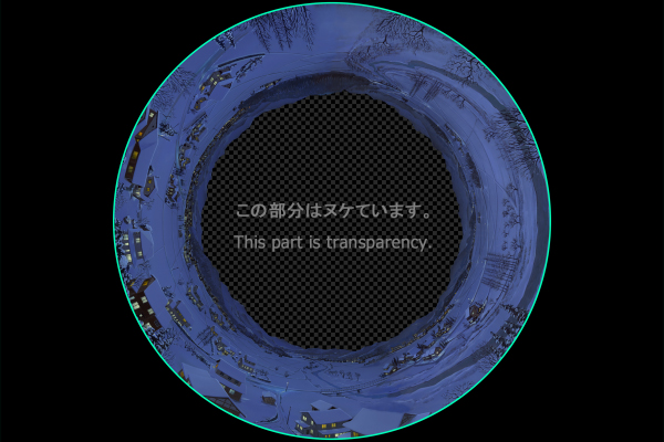 Snow scene of country town - Night view