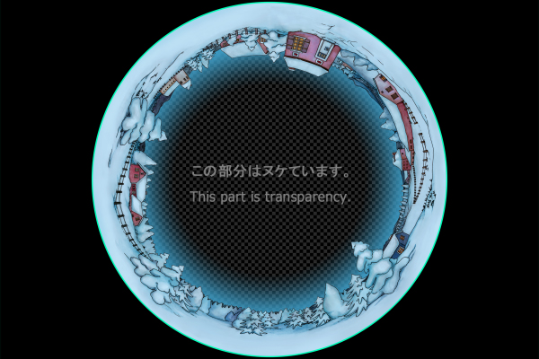 Rural town in snow scene(Manga Style)