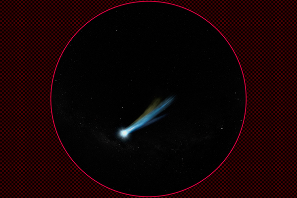 尾をなびかせる彗星