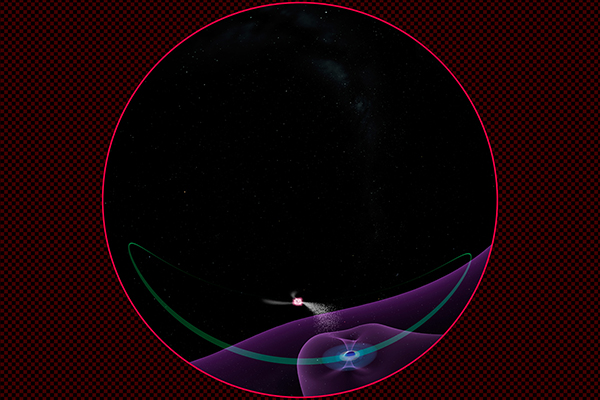 地球の軌道と太陽風