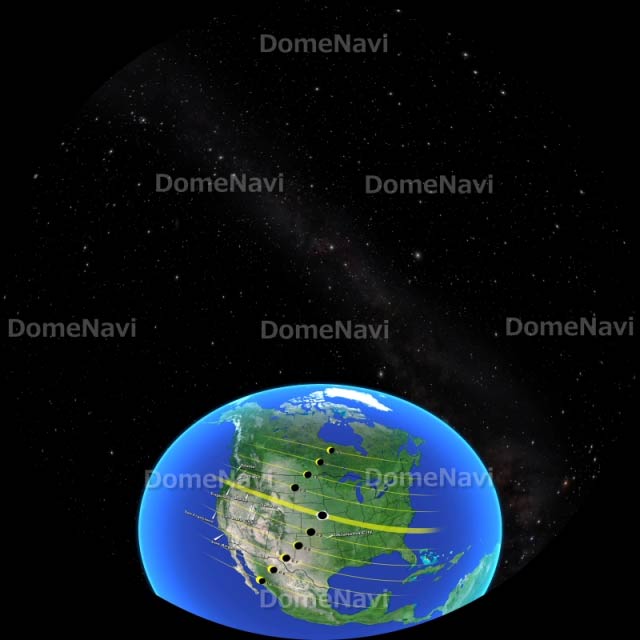 2017年アメリカ日食の経路（英語表示）
