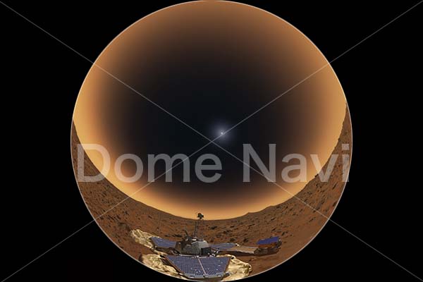 火星探査機と火星表面