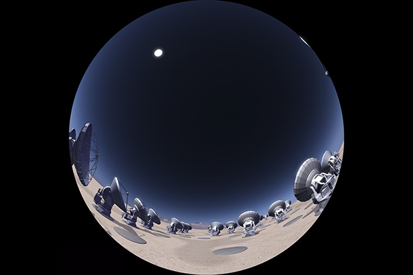 アルマ望遠鏡パラボラアンテナ一斉作動１