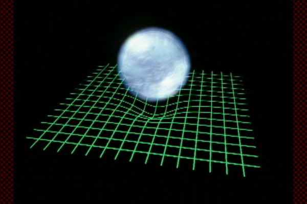 ブラックホール（青い星とワイヤーフレーム）