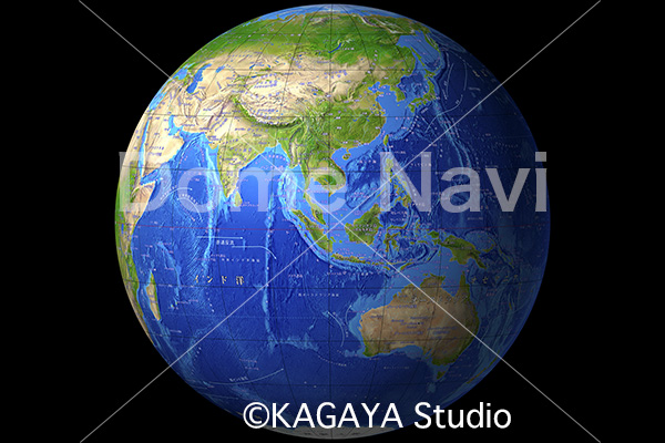 地球（アジア中心）文字つき