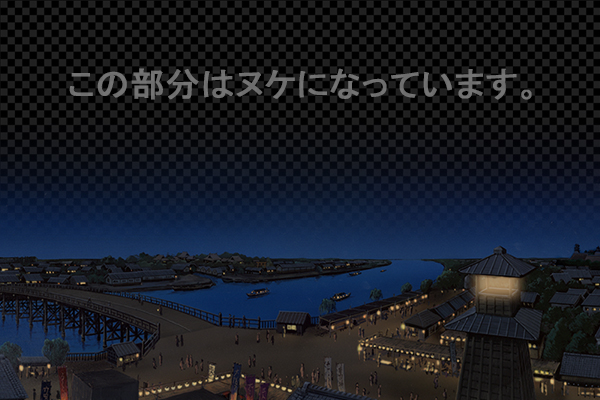 江戸の街の鳥瞰 -夜景